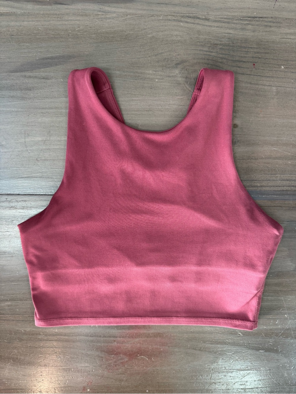 Quince Ultra-Form High-Neck Cropped Tank Red Mauve Women’s XS Racerback